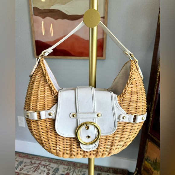 Sun n Sand Vintage Wicker Basket Satchel Bag - Picture 3 of 15